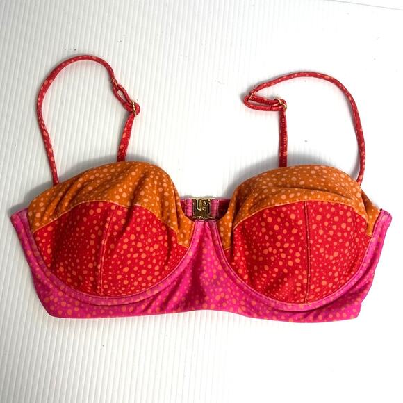 Vix Paula Hermanny PIPER BLOCK CORSAGE TOP Bikini Top Polka Dot Size Large - Picture 10 of 11